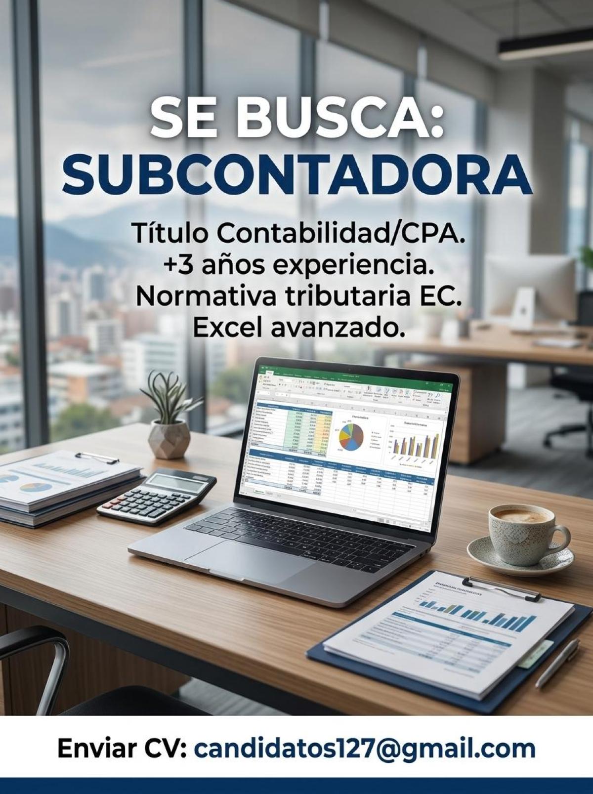 Se necesita subcontadora en guayaquil en Guayas