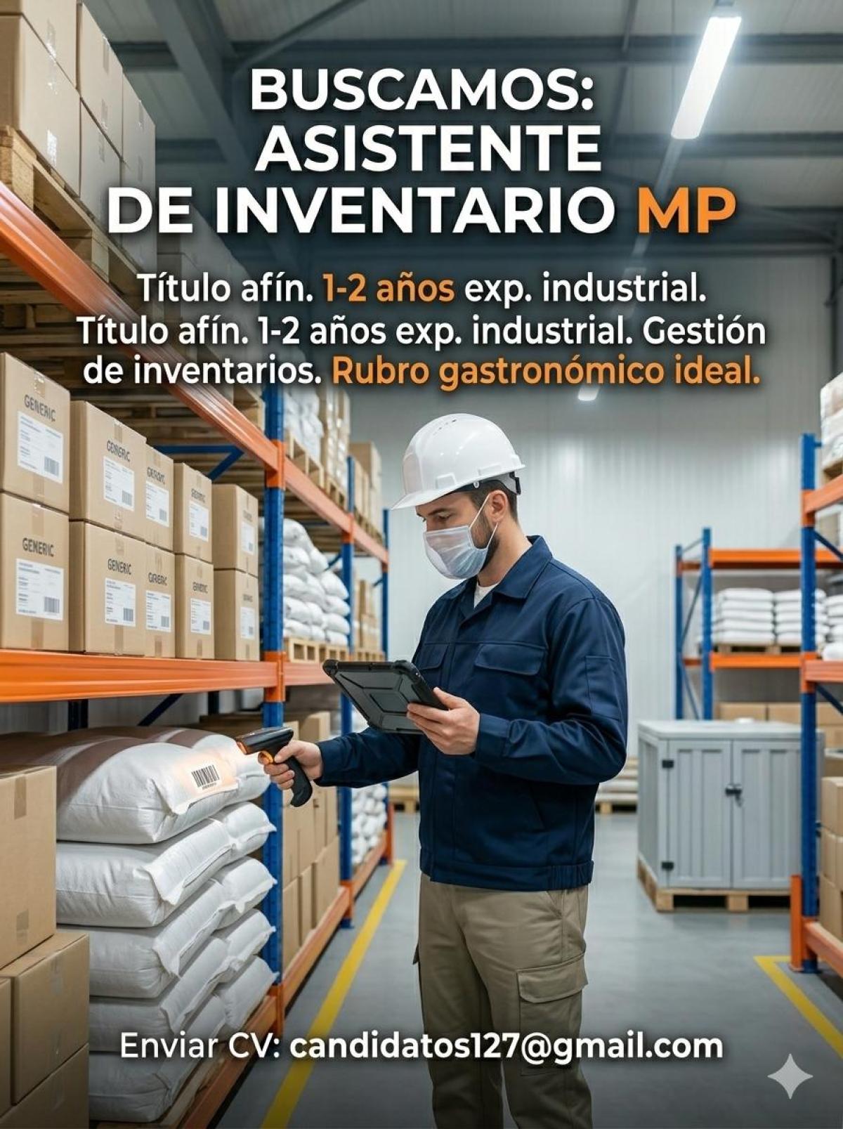 Se necesita asistente de inventario de materia prima (mp) en guayaquil en Guayas