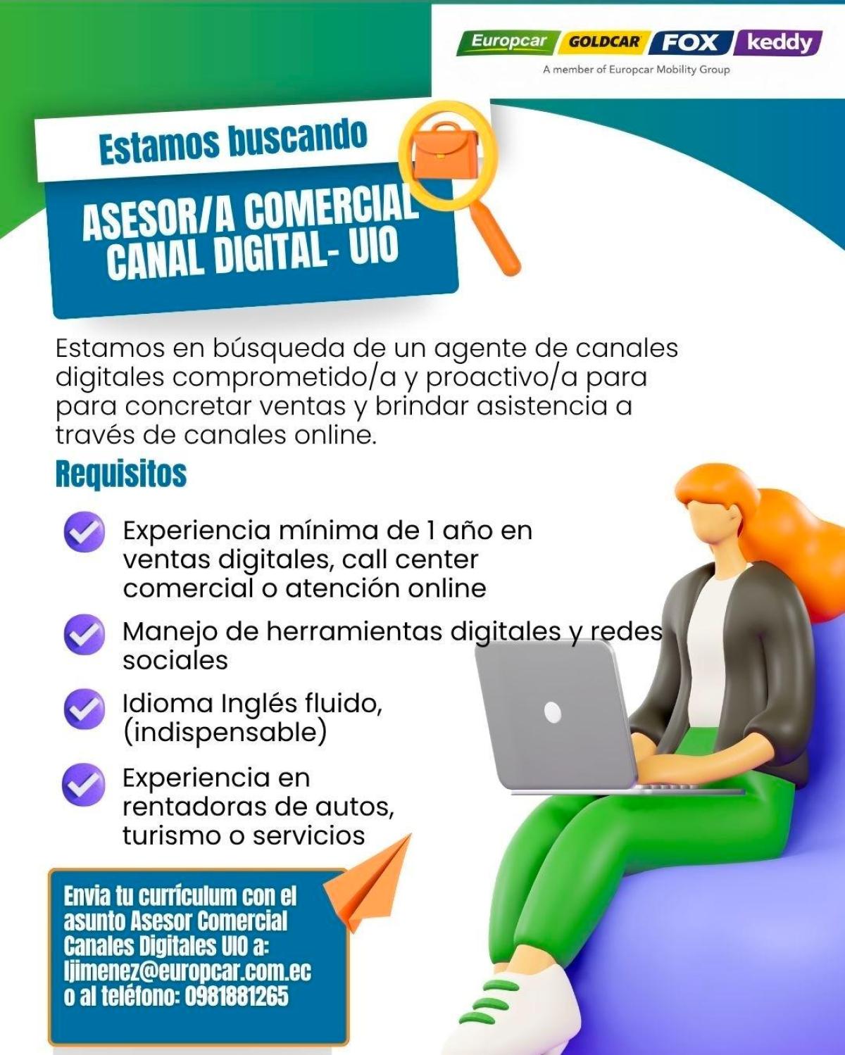 Estamos buscando: asesor/a comercial canal digital - uio en Pichincha