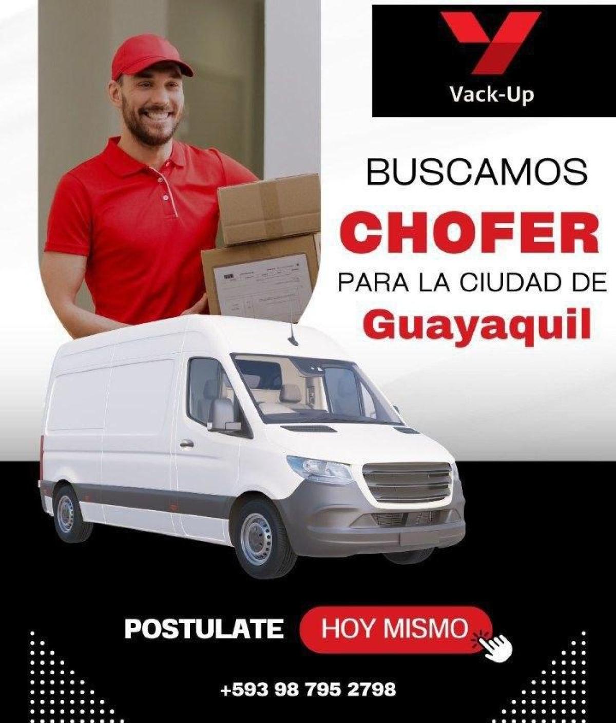 Buscamos chofer para la ciudad de guayaquil. en Guayas