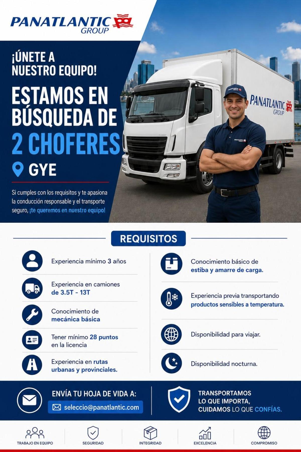 Buscamos de 2 choferes para la ciudad de guayaquil (gye) en Guayas