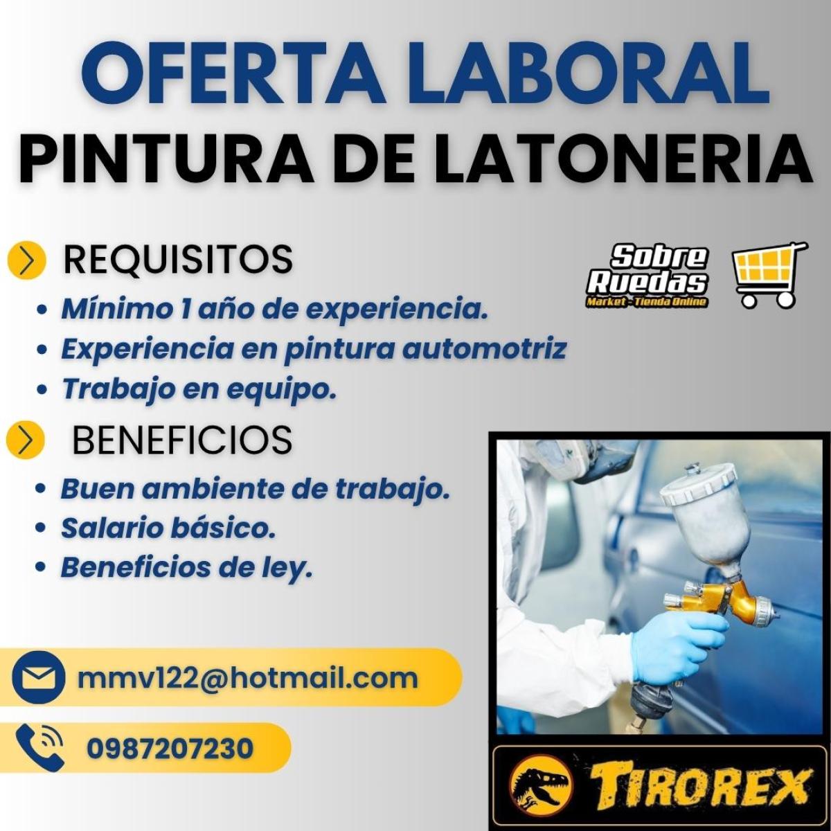 Se busca pintoe de latoneria en Azuay